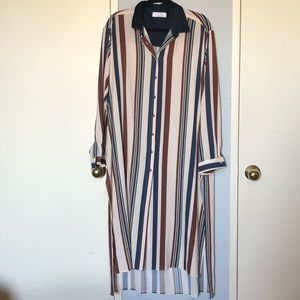 Elvi Striped Maxi Tunic